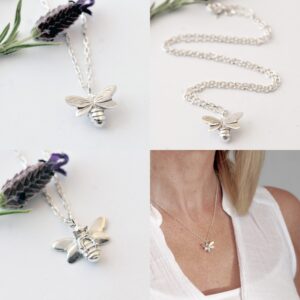 Alternative view of Handmade Silver Bee Necklace