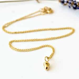 Gold acorn necklace