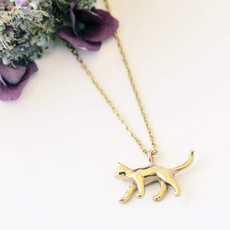 Gold Cat Necklace Heather Scott Jewellery
