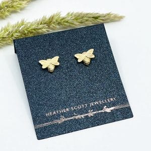 Yellow gold bee earrings
