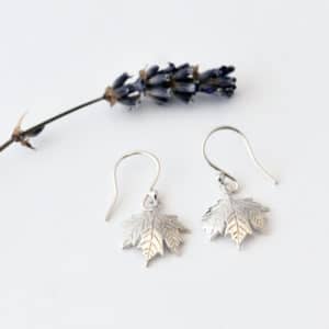 Maple leaf hook earrings