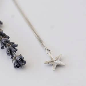Silver starfish necklace reverse