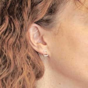 Silver stirrup earrings