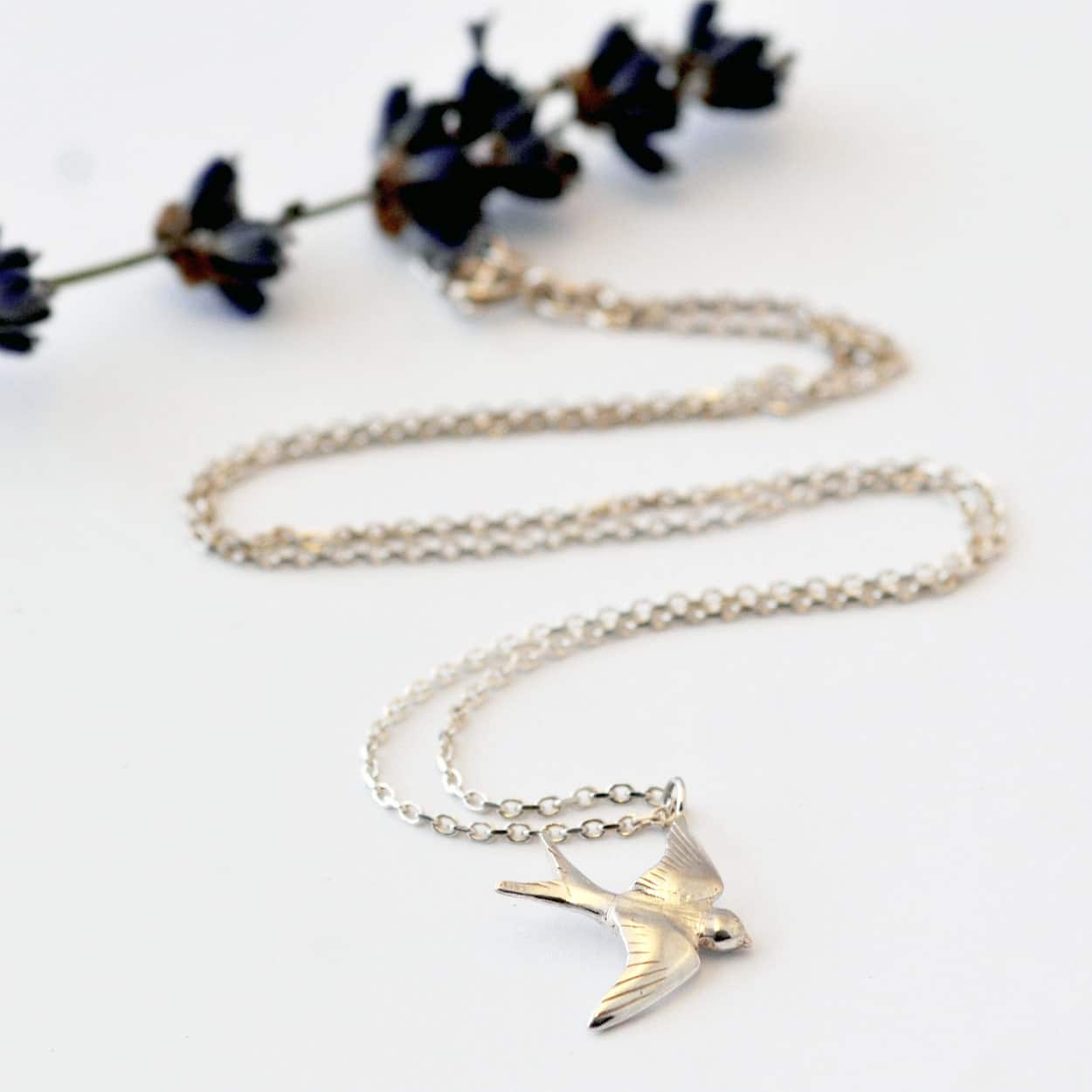 Swallow Necklace, Silver - Heather Scott Jewellery