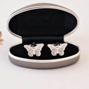 Silver butterfly cufflinks