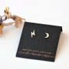 Silver bolt and moon studs