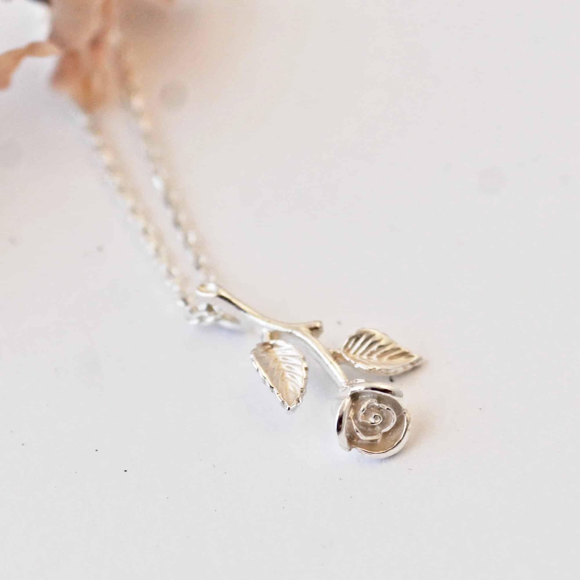 Rose necklace in silver - Heather Scott Jewellery