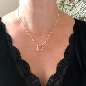 Circle necklace worn