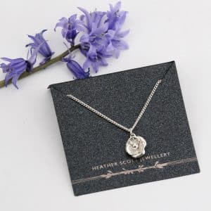 Silver poppy necklace