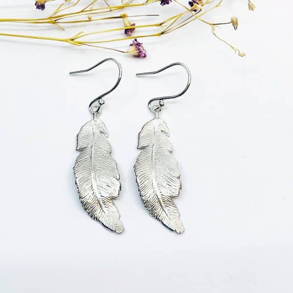 Large feather earrings