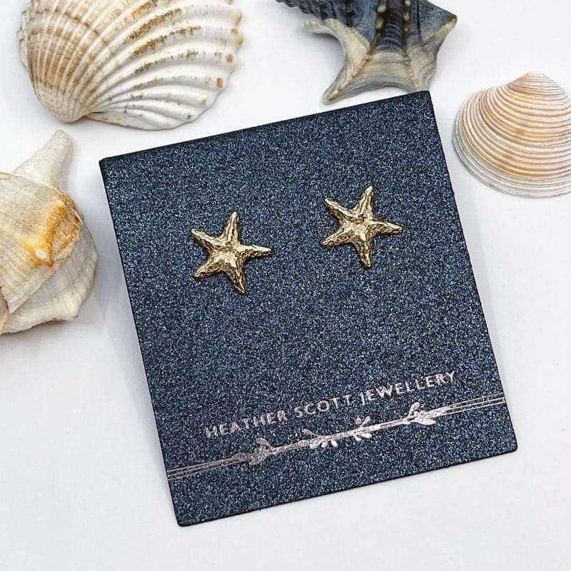Gold starfish earrings