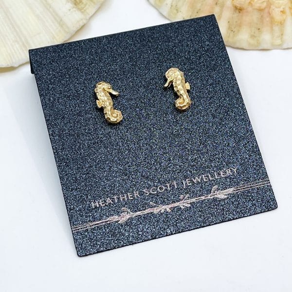 Gold seahorse earrings