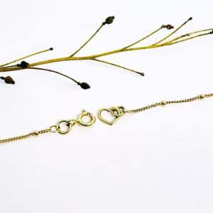 Gold bead chain clasp