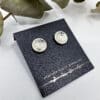 Textured silver disc studs: Large
