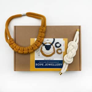 Macrame Kit: Rope Jewellery - Yellow, Navy and White