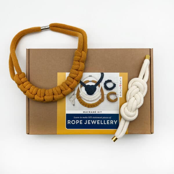 Macrame Kit: Rope Jewellery - Yellow, Navy and White