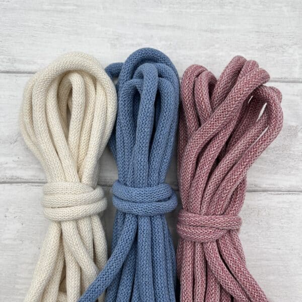 Macrame Kit: Rope Jewellery, Sky Blue, Pink and White - Image 3