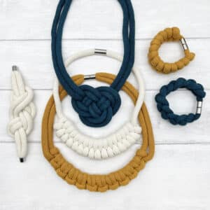 Alternative view of Macrame Kit: Rope Jewellery - Yellow, Navy and White