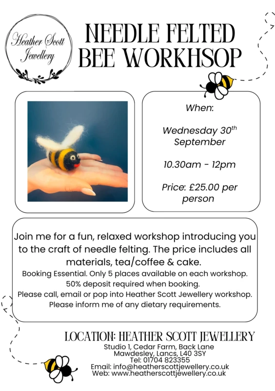Needle felted bee workshop 2
